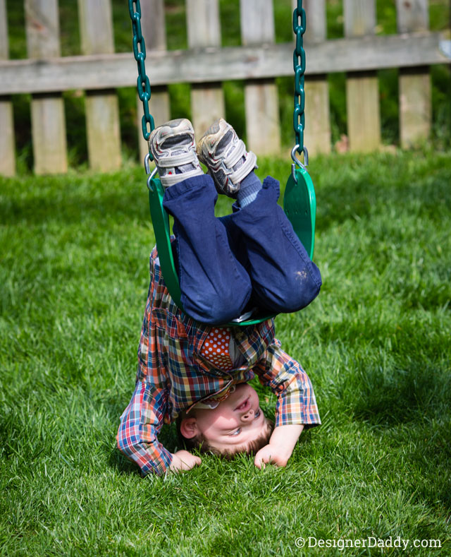 gay wedding - upside down swing