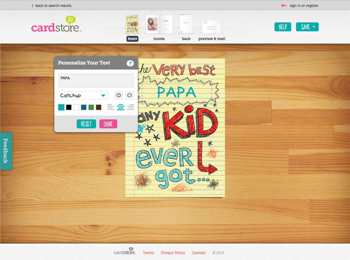 Cardstore - #worldstoughestjob - papa 1