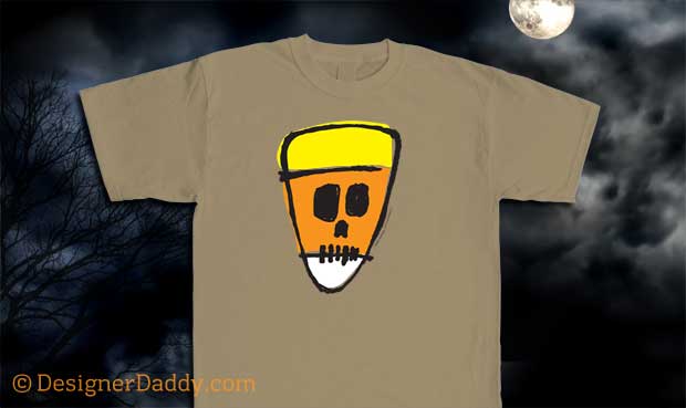 Candy Corn Crafts for Halloween - Candy Corn Skull of Doom tee