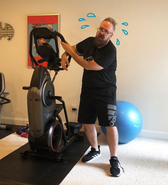Me, AFTER working on the Bowflex Max 8 Trainer