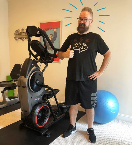 Me, BEFORE working on the Bowflex Max 8 Trainer